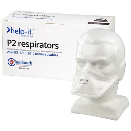 Help-It P2 Duckbill Respirator Masks, Box of 50