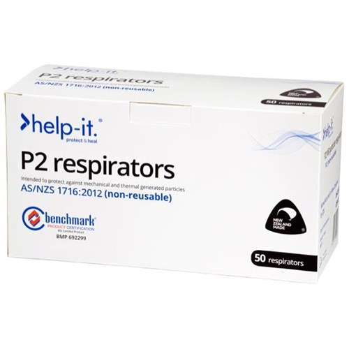 Help-It P2 Duckbill Face Mask Respirator, Box of 50