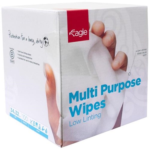 Eagle Multipurpose Wipes Low Lint, Box of 100