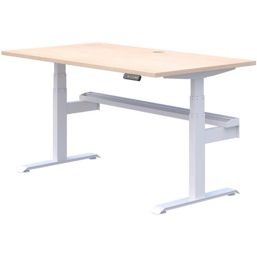 Summit II Plus Electric Single Height Adjustable Desk 1500mm Refined Oak/White