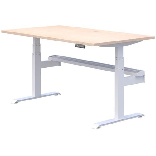 Summit II Plus Electric Single Height Adjustable Desk 1800mm Refined Oak/White