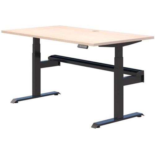Summit II Plus Electric Single Height Adjustable Desk 1800mm Refined Oak/Black