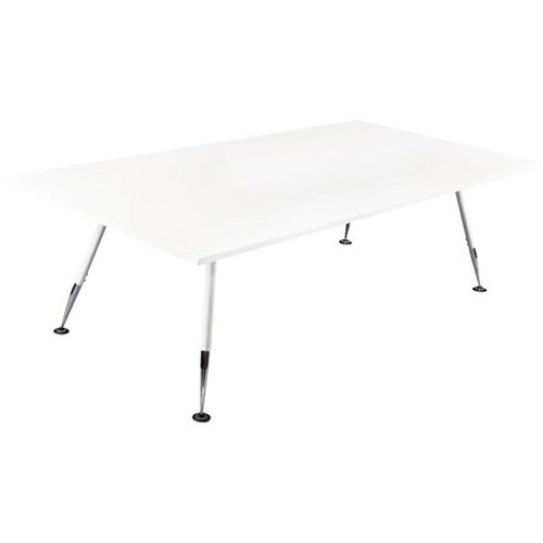Fleet Boardroom Table With Adjustable Legs 2400x1200mm Matte White