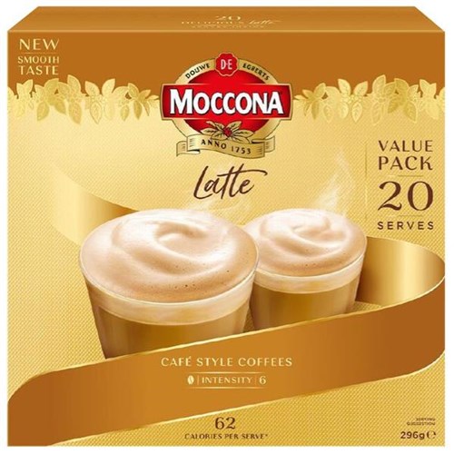 Moccona Cafe Classic Latte Coffee Sachet 300g, Pack of 20 OfficeMax NZ