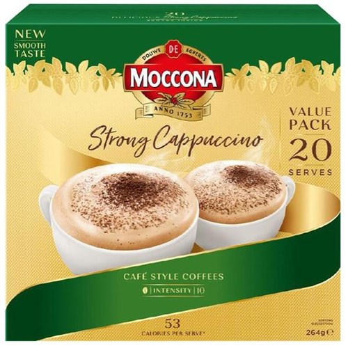 Moccona Cafe Classic Strong Cappuccino Coffee Sachet 300g, Pack of 20