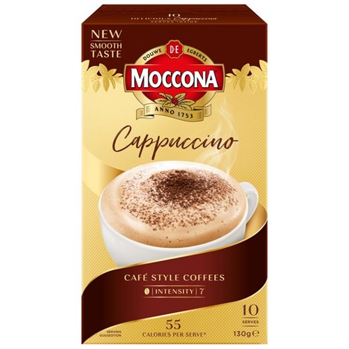Moccona Cafe Classic Cappuccino Coffee Sachet 130g, Pack of 10