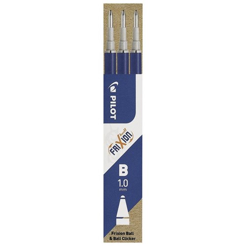 Pilot Frixion Blue Erasable Pen Refill 1.0mm Broad, Pack of 3