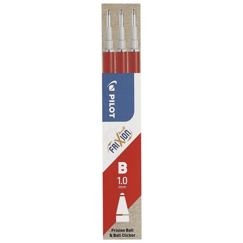 Pilot Frixion Red Erasable Pen Refill 1.0mm Broad, Pack of 3