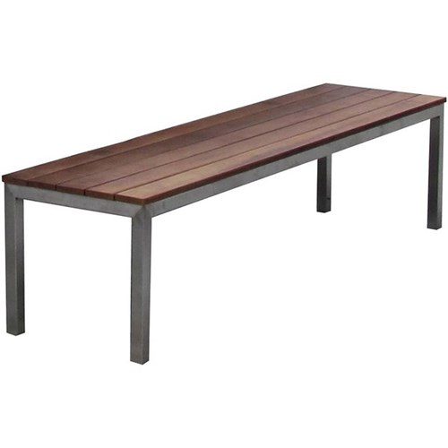 Garapa Outdoor Bench 2200mm Garapa Timber/Stainless Steel