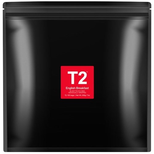 T2 English Breakfast Individually Wrapped Tea Bags, Pack of 100