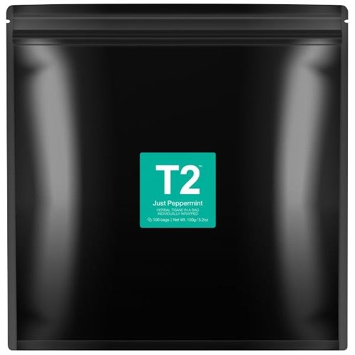 T2 Just Peppermint Individually Wrapped Tea Bags, Pack of 100