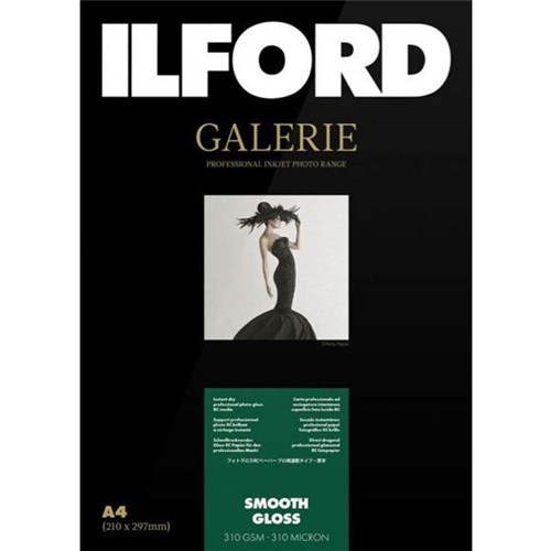 Ilford Galerie A4 310gsm Smooth Gloss Inkjet Photo Paper, Pack of 25