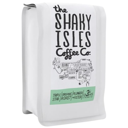 Shaky Isles Triple Star Organic Roast Plunger & Filter Ground Coffee 1kg