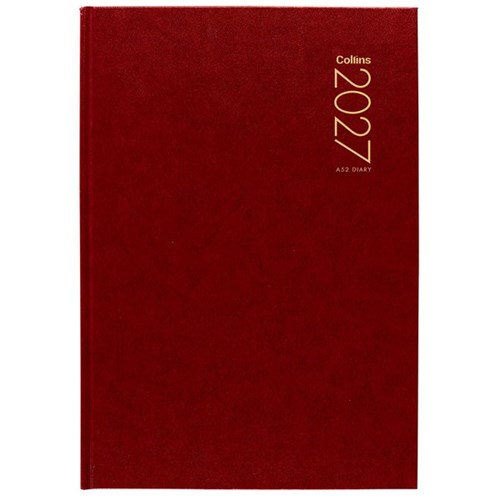 Collins A52 Diary A5 2 Days Per Page 2027 Red