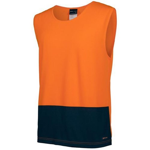 JB's Wear Muscle Hi Vis Safety Singlet 6HMT XL Orange/Navy