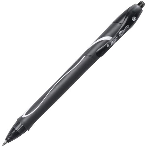 BIC Gelocity Black Retractable Rollerball Gel Pen 0.7mm Fine Tip