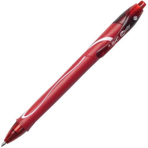 BIC Gelocity Red Retractable Rollerball Gel Pen 0.7mm Fine Tip