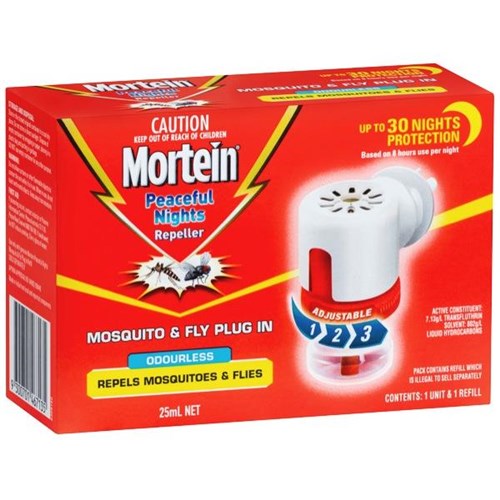Mortein Peaceful Nights Plugin Insect Control Spray 25ml OfficeMax NZ