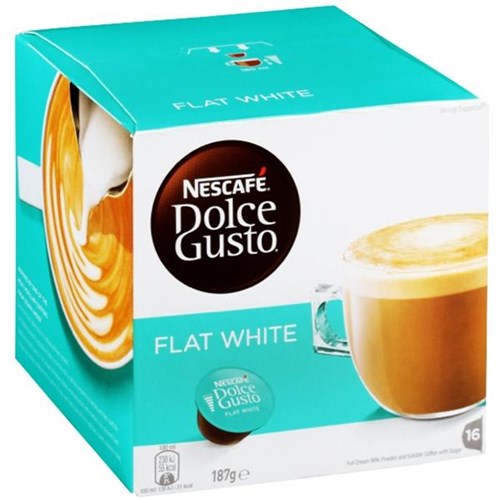 NESCAFE Dolce Gusto Flat White Coffee Capsules, Box of 16 OfficeMax NZ