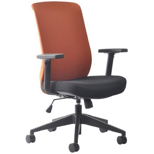 Mondo Gene Office Task Chair With Arms High Back Orange/Black Fabric