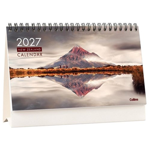 Collins Desk Calendar Month To View 210x150mm 2027 New Zealand Landscapes