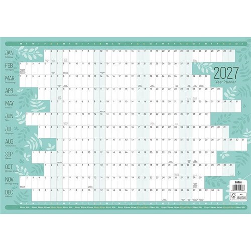 Collins A3 Designer Bilingual Wall Planner 2027