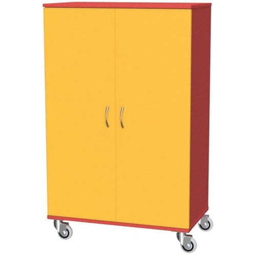Zealand Mobile Cupboard Red/Yellow 800x450x1200mm