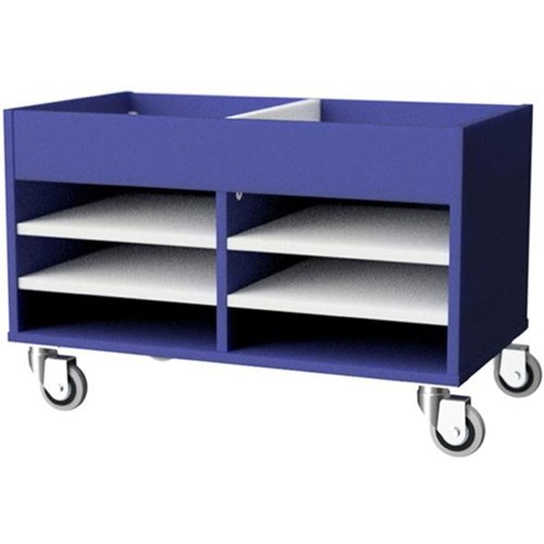 Zealand Office Multi Use Storage Trolley 800x450mm Blue/White