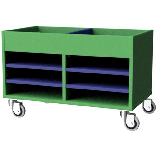 Zealand Office Multi Use Storage Trolley 800x450mm Green/Blue