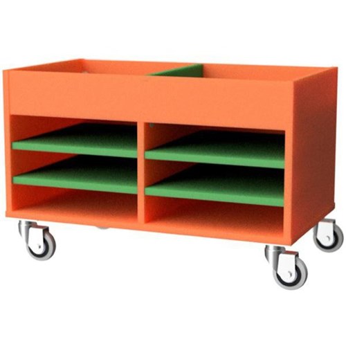Zealand Office Multi Use Storage Trolley 800x450mm Green/Orange