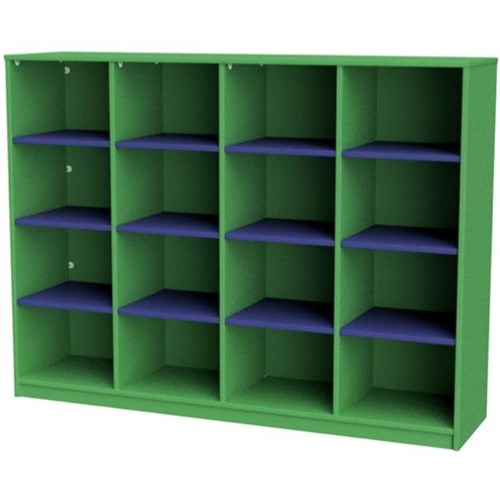 Zealand 16 Cube Storage Unit Green/Blue 1600x400x1200mm OfficeMax NZ