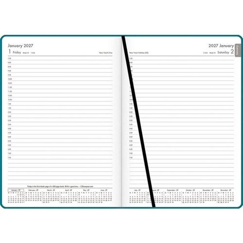 OfficeMax A51 1/2 Hour Appointment Diary A5 1 Day Per Page 2027 Green