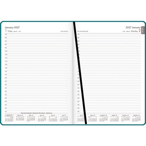 OfficeMax A41 1/2 Hour Appointment Diary A4 1 Day Per Page 2027 Green