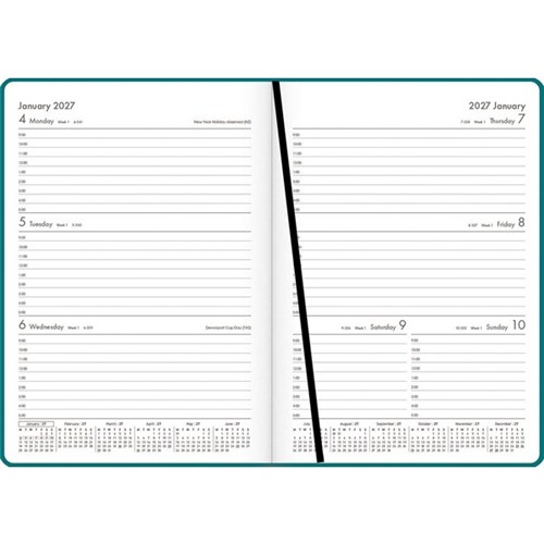 OfficeMax A53 1 Hour Appointment Diary A5 Week To View 2027 Green