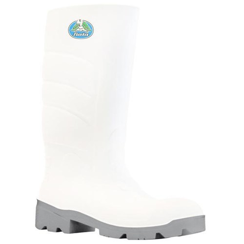 Bata Worklite Polyurethane Safety Gumboots Size 10 White/Grey