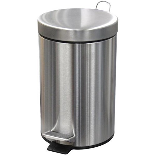 Compass Round Pedal Rubbish Bin Stainless Steel 5L Stainless Steel