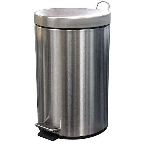 Compass Round Pedal Rubbish Bin Stainless Steel 12L Stainless Steel