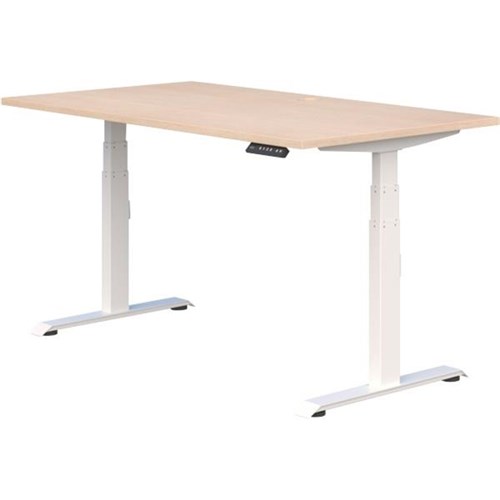 Summit II Electric Single User Height Adjustable Desk 1800mm Refined Oak/White