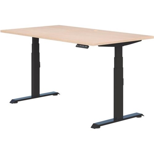 Summit II Electric Single User Height Adjustable Desk 1800mm Refined Oak/Matt Black