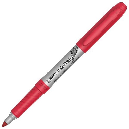 BIC Intensity Red Permanent Markers Fine Bullet Tip OfficeMax NZ