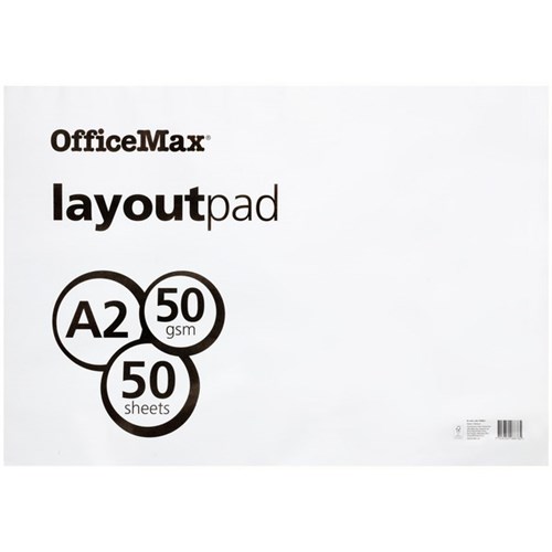 OfficeMax A2 Layout Pad 50gsm 50 Leaves FSC