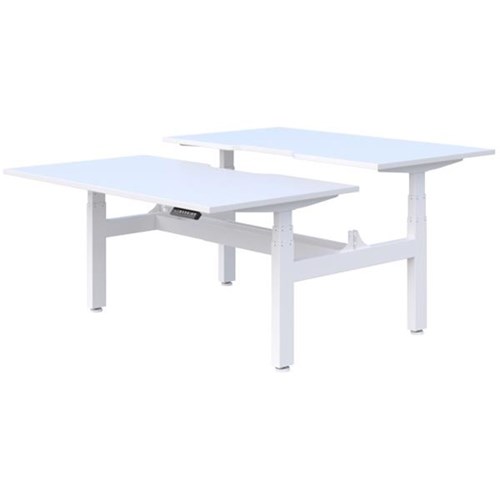 Summit II 2 Pod B2B Electric Desk 1800mm Snowdrift/White OfficeMax NZ