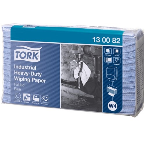 Tork Industrial Heavy Duty W4 Wiping Paper Towel 3 Ply, Carton of 5 Packs of 100