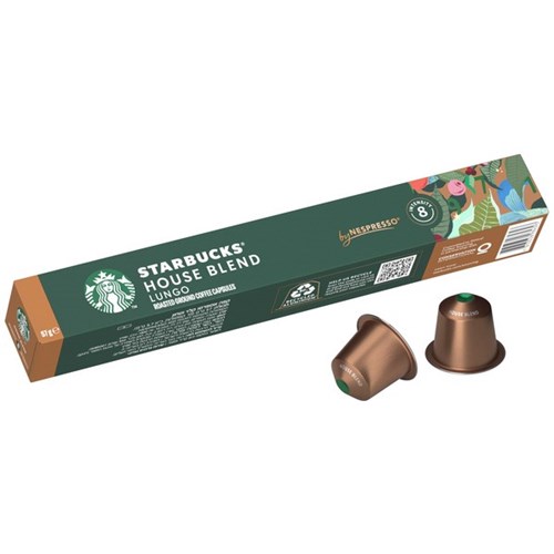 Starbucks House Blend Lungo Coffee Capsules, Box of 10