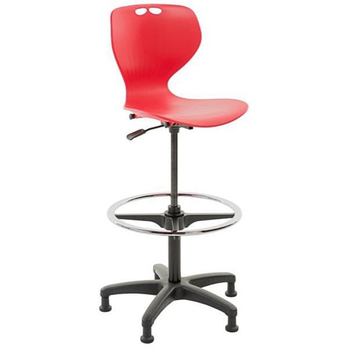 Mata Architectural Chair With Footring & Glides Red