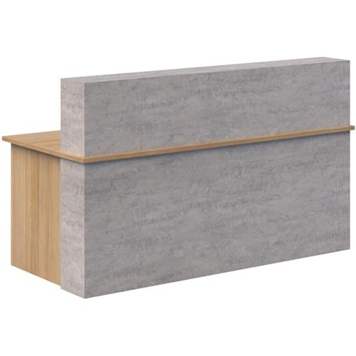 Block Reception 2000x900x1100mm Elemental Concrete/Classic Oak