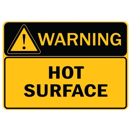 Caution Hot Surface Safety Sign 250x250mm