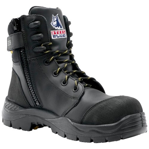 Steel Blue Torquay Zip Safety Boots Lace Up Black Sze 8