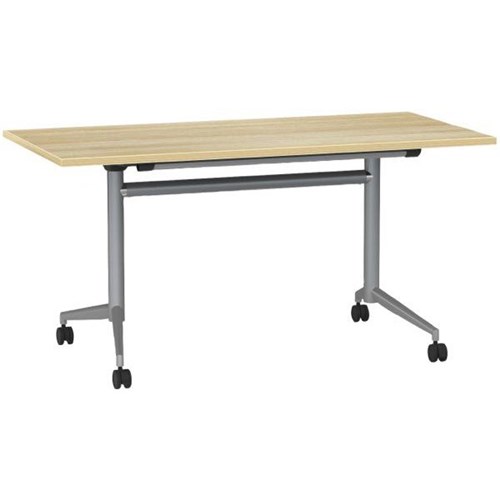 Galaxy Flip Table 1400x700mm Atlantic Oak/Silver
