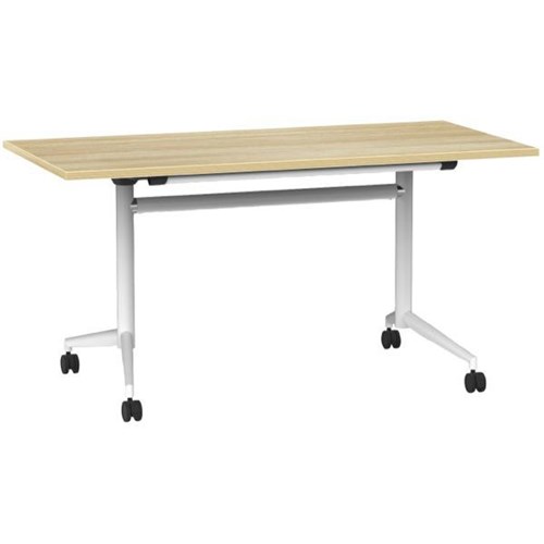 Galaxy Flip Table 1400x700mm Atlantic Oak/White